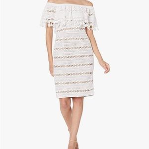 Tracy Reese Off the Shoulder Crochet Dress